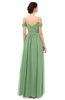 ColsBM Angel Fair Green Bridesmaid Dresses Short Sleeve Elegant A-line Ruching Floor Length Backless