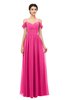 ColsBM Angel Fandango Pink Bridesmaid Dresses Short Sleeve Elegant A-line Ruching Floor Length Backless