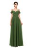 ColsBM Angel Garden Green Bridesmaid Dresses Short Sleeve Elegant A-line Ruching Floor Length Backless