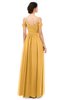 ColsBM Angel Golden Cream Bridesmaid Dresses Short Sleeve Elegant A-line Ruching Floor Length Backless