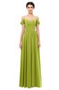 ColsBM Angel Green Oasis Bridesmaid Dresses Short Sleeve Elegant A-line Ruching Floor Length Backless