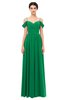 ColsBM Angel Green Bridesmaid Dresses Short Sleeve Elegant A-line Ruching Floor Length Backless