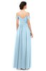 ColsBM Angel Ice Blue Bridesmaid Dresses Short Sleeve Elegant A-line Ruching Floor Length Backless