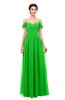 ColsBM Angel Jasmine Green Bridesmaid Dresses Short Sleeve Elegant A-line Ruching Floor Length Backless