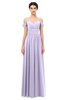 ColsBM Angel Light Purple Bridesmaid Dresses Short Sleeve Elegant A-line Ruching Floor Length Backless
