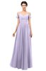 ColsBM Angel Light Purple Bridesmaid Dresses Short Sleeve Elegant A-line Ruching Floor Length Backless