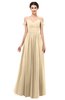 ColsBM Angel Marzipan Bridesmaid Dresses Short Sleeve Elegant A-line Ruching Floor Length Backless