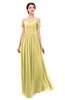 ColsBM Angel Misted Yellow Bridesmaid Dresses Short Sleeve Elegant A-line Ruching Floor Length Backless