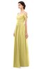 ColsBM Angel Misted Yellow Bridesmaid Dresses Short Sleeve Elegant A-line Ruching Floor Length Backless