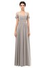 ColsBM Angel Mushroom Bridesmaid Dresses Short Sleeve Elegant A-line Ruching Floor Length Backless