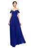 ColsBM Angel Nautical Blue Bridesmaid Dresses Short Sleeve Elegant A-line Ruching Floor Length Backless