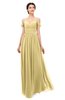 ColsBM Angel New Wheat Bridesmaid Dresses Short Sleeve Elegant A-line Ruching Floor Length Backless