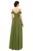 ColsBM Angel Olive Green Bridesmaid Dresses Short Sleeve Elegant A-line Ruching Floor Length Backless