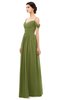 ColsBM Angel Olive Green Bridesmaid Dresses Short Sleeve Elegant A-line Ruching Floor Length Backless