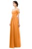 ColsBM Angel Orange Bridesmaid Dresses Short Sleeve Elegant A-line Ruching Floor Length Backless