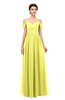 ColsBM Angel Pale Yellow Bridesmaid Dresses Short Sleeve Elegant A-line Ruching Floor Length Backless
