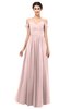 ColsBM Angel Pastel Pink Bridesmaid Dresses Short Sleeve Elegant A-line Ruching Floor Length Backless