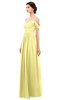 ColsBM Angel Pastel Yellow Bridesmaid Dresses Short Sleeve Elegant A-line Ruching Floor Length Backless