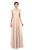 ColsBM Angel Peach Puree Bridesmaid Dresses Short Sleeve Elegant A-line Ruching Floor Length Backless