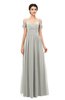 ColsBM Angel Platinum Bridesmaid Dresses Short Sleeve Elegant A-line Ruching Floor Length Backless