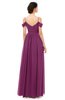ColsBM Angel Raspberry Bridesmaid Dresses Short Sleeve Elegant A-line Ruching Floor Length Backless