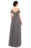 ColsBM Angel Ridge Grey Bridesmaid Dresses Short Sleeve Elegant A-line Ruching Floor Length Backless
