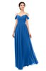 ColsBM Angel Royal Blue Bridesmaid Dresses Short Sleeve Elegant A-line Ruching Floor Length Backless