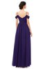 ColsBM Angel Royal Purple Bridesmaid Dresses Short Sleeve Elegant A-line Ruching Floor Length Backless