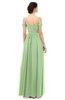 ColsBM Angel Sage Green Bridesmaid Dresses Short Sleeve Elegant A-line Ruching Floor Length Backless