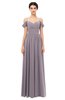 ColsBM Angel Sea Fog Bridesmaid Dresses Short Sleeve Elegant A-line Ruching Floor Length Backless