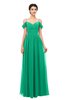 ColsBM Angel Sea Green Bridesmaid Dresses Short Sleeve Elegant A-line Ruching Floor Length Backless