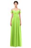 ColsBM Angel Sharp Green Bridesmaid Dresses Short Sleeve Elegant A-line Ruching Floor Length Backless