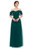 ColsBM Haven Blue Green Bridesmaid Dresses Zip up Off The Shoulder Sexy Floor Length Short Sleeve A-line