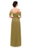 ColsBM Haven Bronze Mist Bridesmaid Dresses Zip up Off The Shoulder Sexy Floor Length Short Sleeve A-line