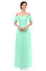 ColsBM Haven Brook Green Bridesmaid Dresses Zip up Off The Shoulder Sexy Floor Length Short Sleeve A-line