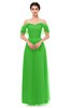 ColsBM Haven Classic Green Bridesmaid Dresses Zip up Off The Shoulder Sexy Floor Length Short Sleeve A-line