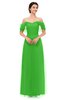 ColsBM Haven Classic Green Bridesmaid Dresses Zip up Off The Shoulder Sexy Floor Length Short Sleeve A-line