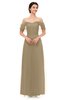 ColsBM Haven Cornstalk Bridesmaid Dresses Zip up Off The Shoulder Sexy Floor Length Short Sleeve A-line