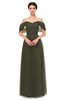 ColsBM Haven Forest Night Bridesmaid Dresses Zip up Off The Shoulder Sexy Floor Length Short Sleeve A-line
