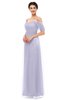 ColsBM Haven Lavender Blue Bridesmaid Dresses Zip up Off The Shoulder Sexy Floor Length Short Sleeve A-line
