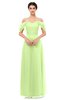 ColsBM Haven Lime Green Bridesmaid Dresses Zip up Off The Shoulder Sexy Floor Length Short Sleeve A-line