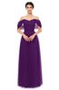 ColsBM Haven Magic Purple Bridesmaid Dresses Zip up Off The Shoulder Sexy Floor Length Short Sleeve A-line