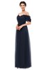 ColsBM Haven Night Sky Bridesmaid Dresses Zip up Off The Shoulder Sexy Floor Length Short Sleeve A-line