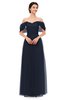 ColsBM Haven Night Sky Bridesmaid Dresses Zip up Off The Shoulder Sexy Floor Length Short Sleeve A-line
