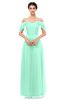 ColsBM Haven Pastel Green Bridesmaid Dresses Zip up Off The Shoulder Sexy Floor Length Short Sleeve A-line