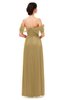 ColsBM Haven Prairie Sand Bridesmaid Dresses Zip up Off The Shoulder Sexy Floor Length Short Sleeve A-line