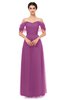 ColsBM Haven Purple Orchid Bridesmaid Dresses Zip up Off The Shoulder Sexy Floor Length Short Sleeve A-line