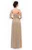 ColsBM Haven Rugby Tan Bridesmaid Dresses Zip up Off The Shoulder Sexy Floor Length Short Sleeve A-line