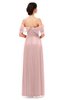 ColsBM Haven Silver Pink Bridesmaid Dresses Zip up Off The Shoulder Sexy Floor Length Short Sleeve A-line