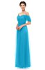 ColsBM Haven Turquoise Bridesmaid Dresses Zip up Off The Shoulder Sexy Floor Length Short Sleeve A-line